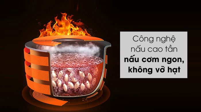 Nồi cơm cao tần Sharp 1.8 lít KS-IH191V-BK - Cơm nấu chín ngon, nhanh, lưu giữ lại nhiều dưỡng chất có trong thực phẩm nhờ công nghệ nấu cao tần IH