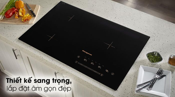 Bếp từ ba vùng nấu kangaroo KG836i - Bếp từ thiết kế tinh tế với màu đen sang trọng