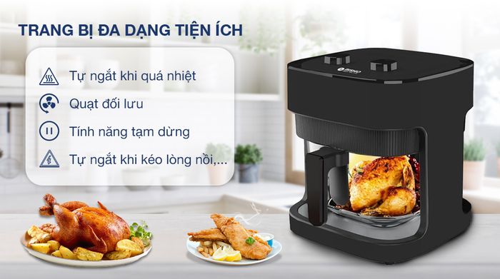 Nồi chiên không dầu Mishio MK373 7 lít - Tiện ích