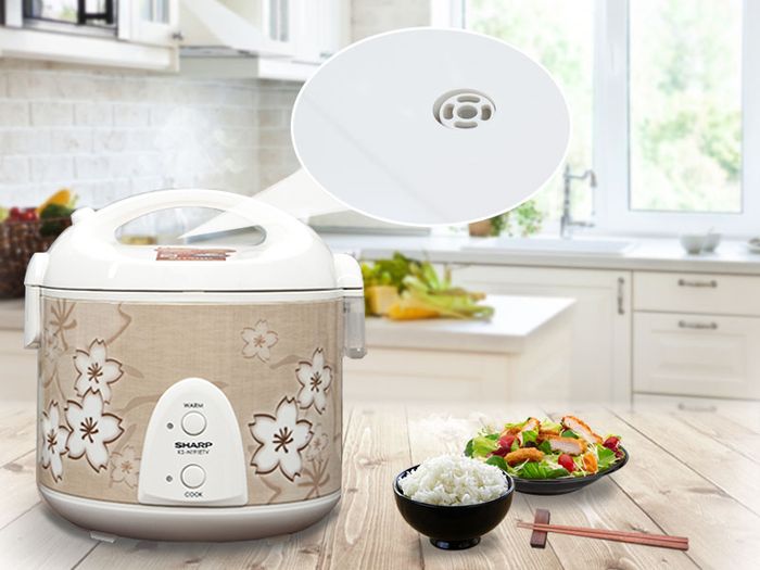 Nồi cơm điện Sharp 1.8 lít KS-N191ETV - van thoát hơi nước thông minh