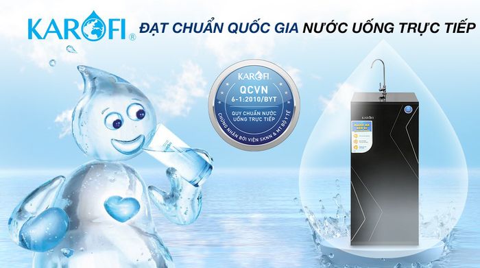 Chuẩn quốc gia nước uống trực tiếp - Máy lọc nước RO Karofi KAQ-X16 10 lõi