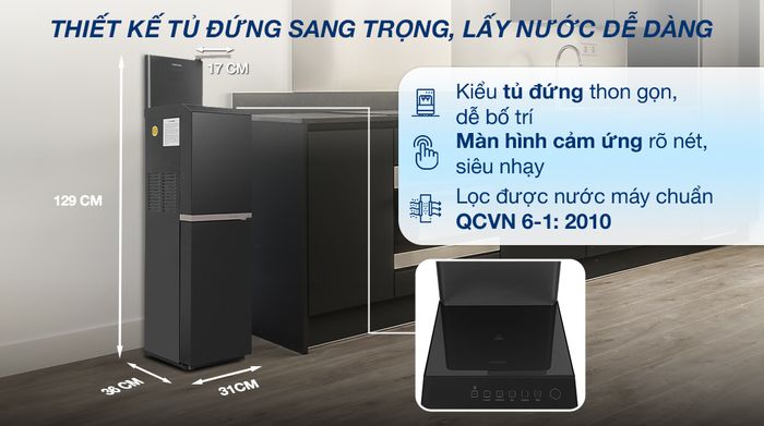 Máy lọc nước RO nóng nguội lạnh Toshiba TWP-W2398SVN(M) 10 lõi - Thiết kế
