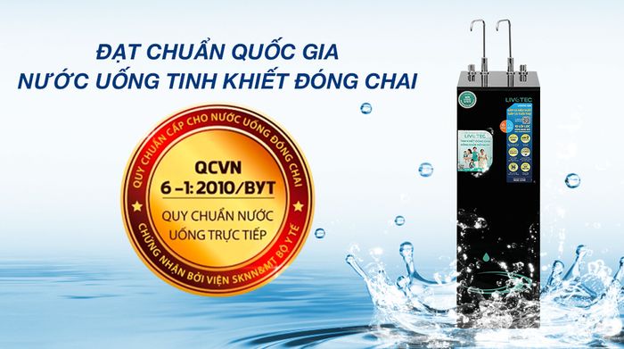 Máy lọc nước RO nóng nguội Livotec 635 10 lõi - Chứng nhận