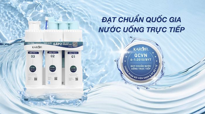 Máy lọc nước RO Karofi KAQ-US08 10 lõi - Chứng nhận