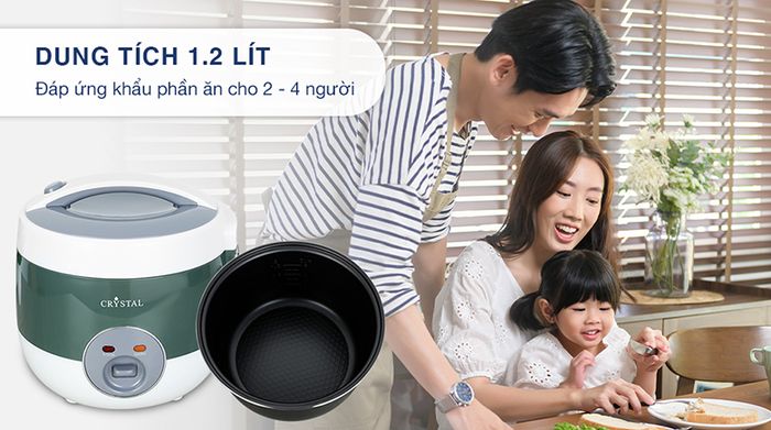 Nồi cơm nắp gài Crystal 1.2 lít JRC-120S - Dung tích