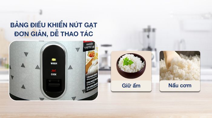 Nồi cơm điện nắp gài Sunhouse 3 lít SHD8305 - Bảng điều khiển