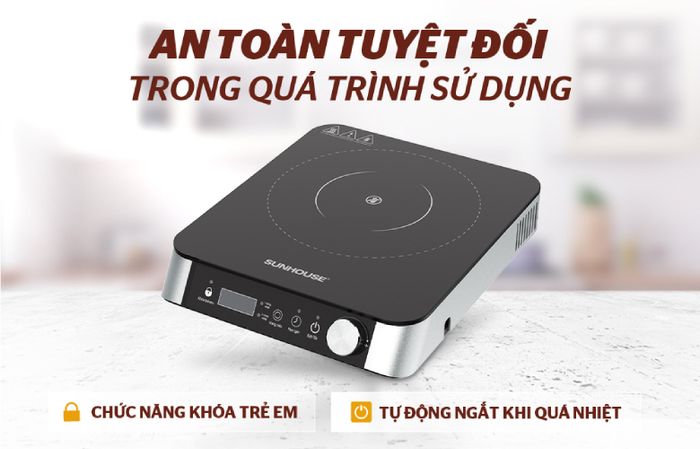 Bếp hồng ngoại Sunhouse SHD6024 - Tính năng an toàn