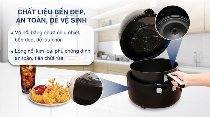 Nồi chiên không dầu Kangaroo KG65AF 5.5 lít - Chất liệu