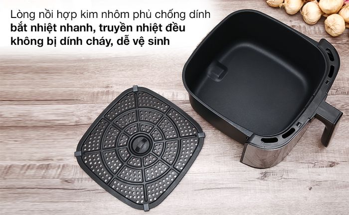 Lòng nồi - Nồi chiên không dầu Ava KDF-593D 7.5 lít