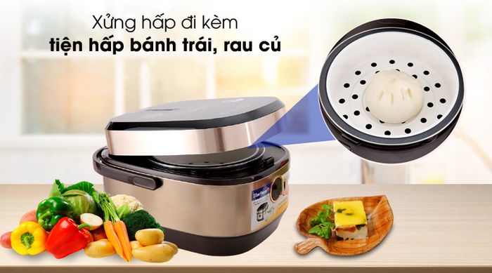 Kèm xửng hấp - Nồi cơm cao tần Bluestone RCB-5988 1.5 lít