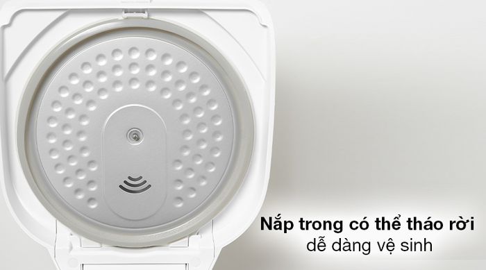 Nồi cơm điện cao tần Tefal 1.5 lít RK808168 - Nắp trong của nồi có thể tháo rời dễ dàng vệ sinh