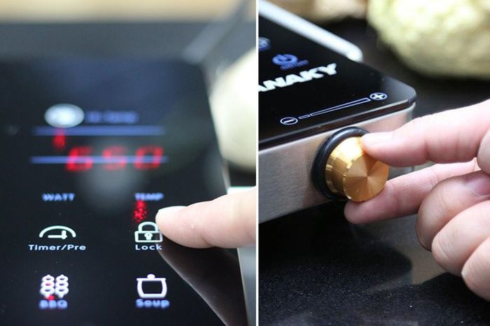 Bảng điều khiển cảm ứng cực nhạy, kết hợp núm vặn