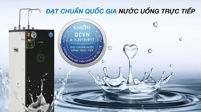 Chuẩn quốc gia nước uống trực tiếp - Máy lọc nước RO nóng nguội lạnh Karofi KAD-X39 10 lõi