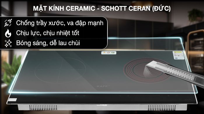Bếp từ hồng ngoại lắp âm KAFF KF-FL108 - Thiết kế, chất liệu