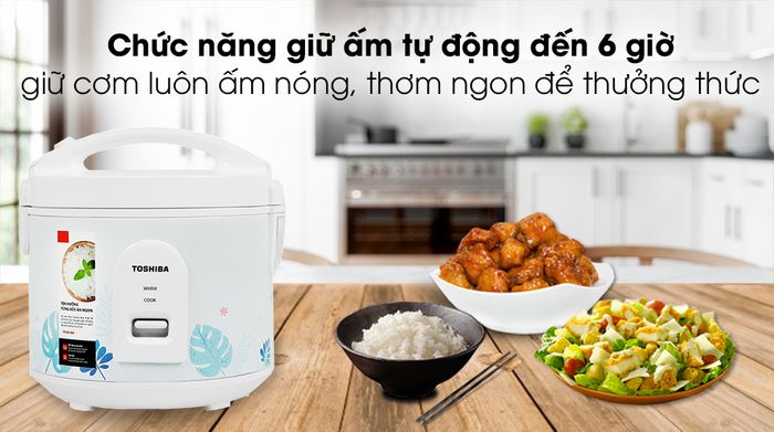 đa dạng chức năng nấu - Nồi cơm nắp gài Toshiba 1 lít RC-10JH2PV(B)
