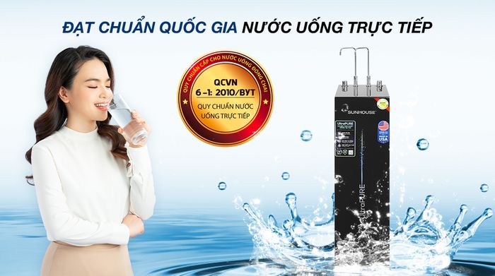 Máy lọc nước RO nóng nguội lạnh Sunhouse UltraPURE SHA76210KL 10 lõi - Nước đạt chuẩn