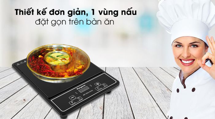Bếp hồng ngoại Kangaroo KG20IFP1 - Thiết kế đơn giản, màu đen mạnh mẽ