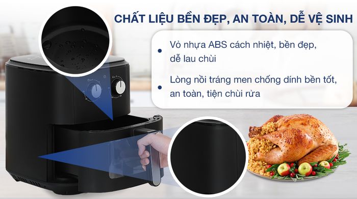 Nồi chiên không dầu Rapido SMART-7.0M 7 lít - Chất liệu