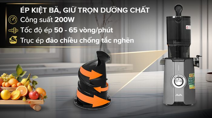 Ép kiệt bã - Máy ép chậm AVA SJ-051C