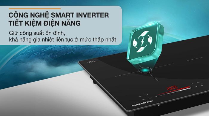 Smart Inverter tiết kiệm điện - Bếp từ hồng ngoại lắp âm Sunhouse SHB82011-MMD
