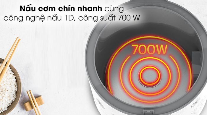 Nồi cơm nắp gài Sunhouse 1.8 lít SHD8603 - Nấu chín cơm nhanh