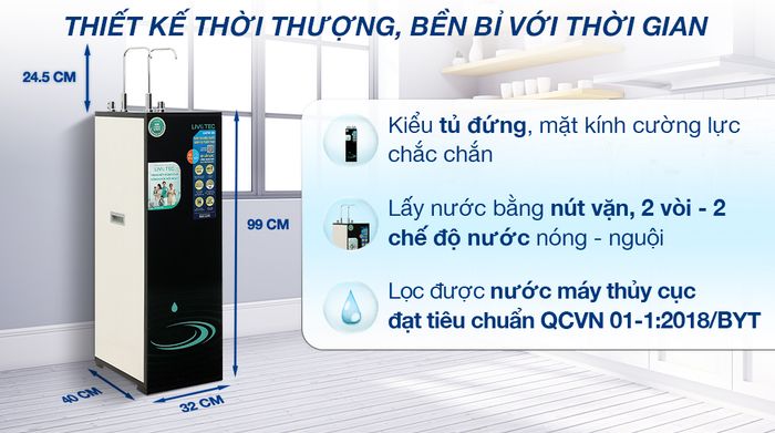 Máy lọc nước RO nóng nguội Livotec 635 10 lõi - Thiết kế