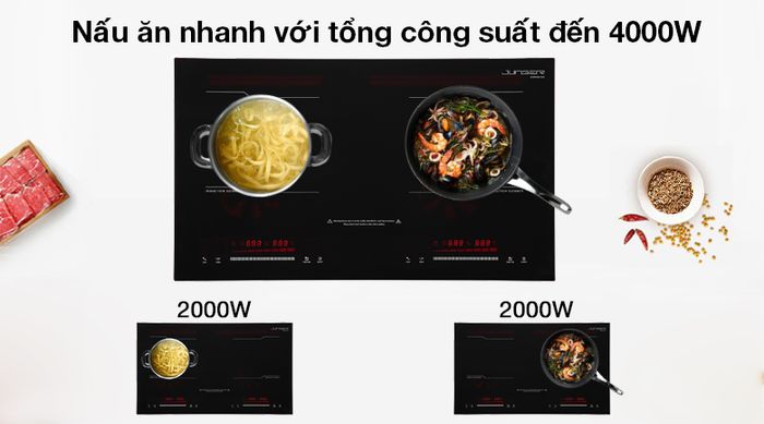 Nấu ăn nhanh - Bếp từ đôi Junger MK-22
