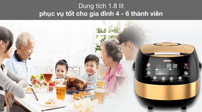 Nồi cơm điện tử Hommy 1.8 lít JS-E50C - Dung tích