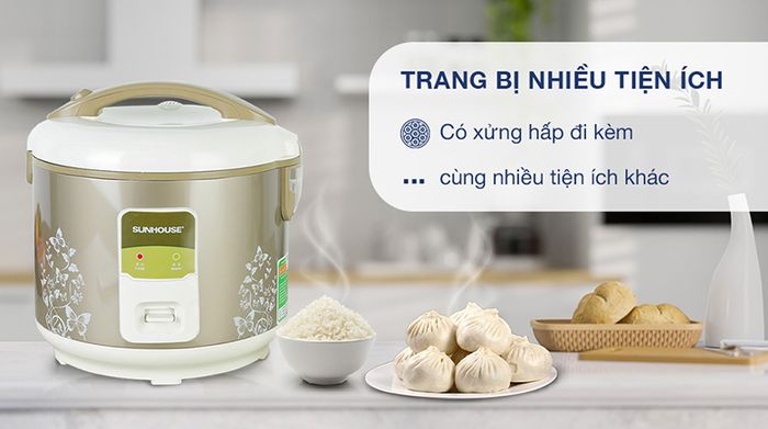 Nồi cơm điện Sunhouse 1.8 lít SHD 8616 - Tiện ích
