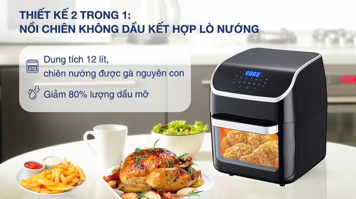 Lò chiên không dầu Ferroli FAF-12D 12 lít - Thiết kế