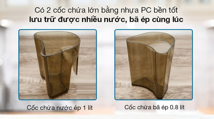 Máy ép chậm Kangaroo KG200SJ - Máy ép chậm trang bị cốc chứa bằng nhựa PC
