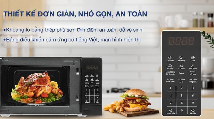 Lò vi sóng có nướng BlueStone MOB-7816 20 Lít - Thiết kế