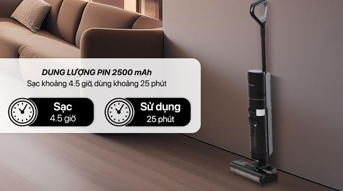 Dung lượng pin - Máy hút bụi lau nhà Dreame H12S AE