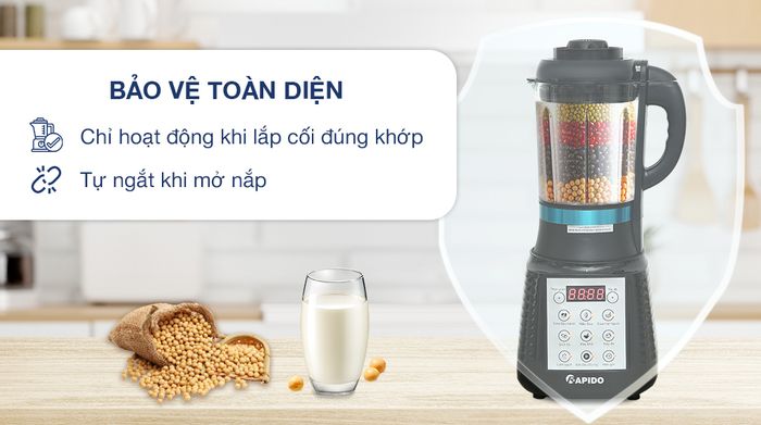 Máy làm sữa hạt Rapido RHB-1800D - Sử dụng an toàn