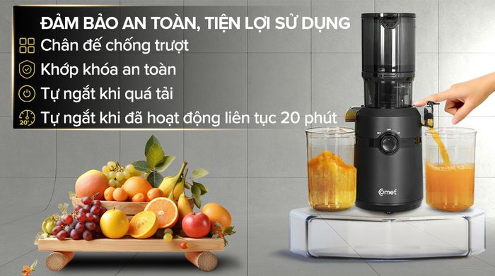 Máy ép chậm Comet CM9616 - Tiện ích
