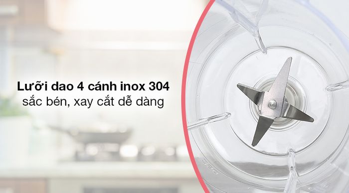 Máy xay sinh tố AVA YX-904N - Lưỡi dao 4 cánh bằng inox 304 không gỉ