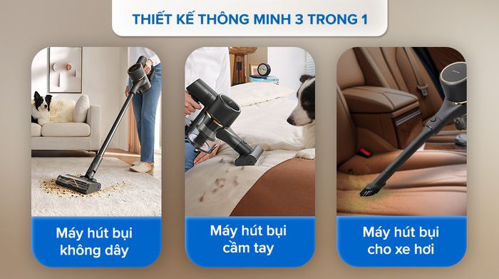 Thiết kế 3 trong 1 - Máy hút bụi không dây Dreame R10 Pro