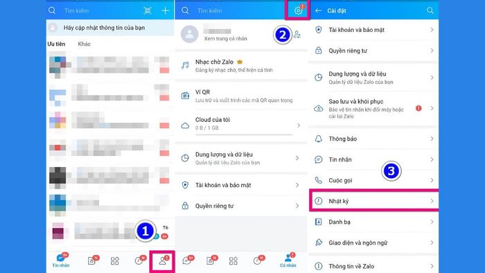 Cách chặn Zalo mà người khác không biết là Chặn xem nhật ký bước 1