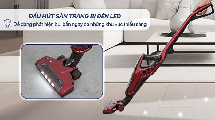 Đèn led - Máy hút bụi không dây Hitachi PV-X85M MRE