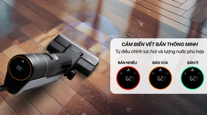 Cảm biến vết bẩn - Máy hút bụi lau nhà Dreame H12S AE