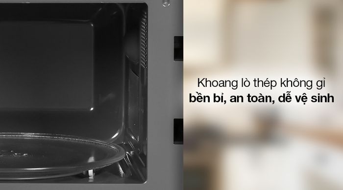 Lò vi sóng Bluestone MOB-7708B 20 lít - Khoang lò làm bằng chất liệu thép không gỉ