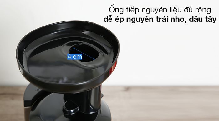 Máy ép chậm Kangaroo KG150SJ - Kích thước ống tiếp nguyên liệu 4 cm