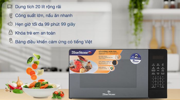 Dung tích - Lò vi sóng Bluestone MOB-7816 20 Lít