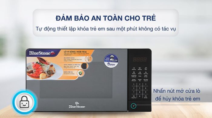 Khóa trẻ em - Lò vi sóng Bluestone MOB-7816 20 Lít