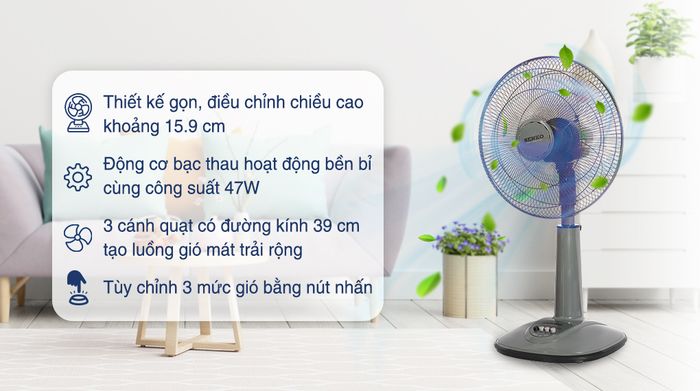 Quạt lửng Senko L1638 - Thiết kế