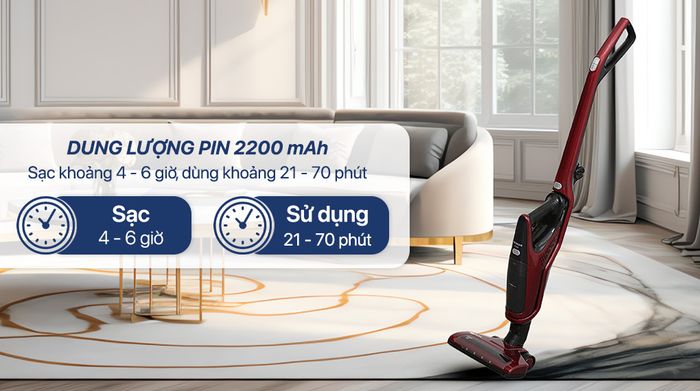 Dung lượng pin - Máy hút bụi không dây Hitachi PV-X85M MRE