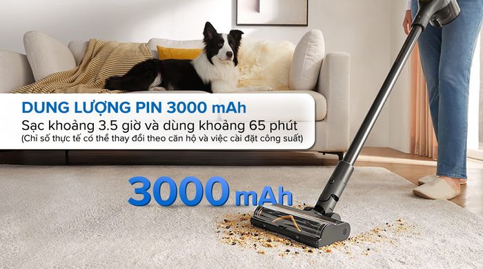 Dung lượng pin - Máy hút bụi không dây Dreame R10 Pro