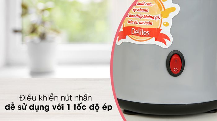 Máy ép trái cây Delites GS-375 - Điều khiển nút nhấn dễ chỉnh 1 tốc độ ép