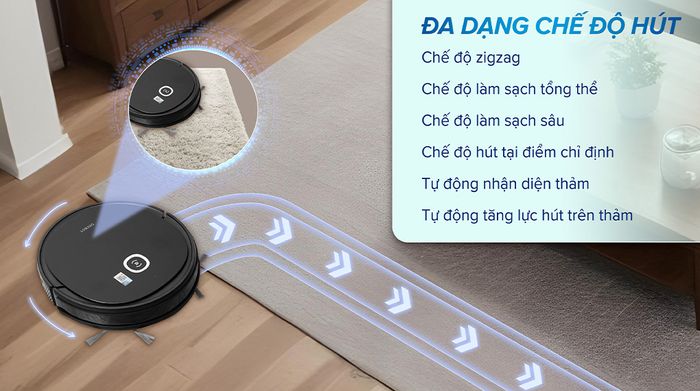 Chế độ hút - Robot hút bụi lau nhà Ecovacs U2 Pro