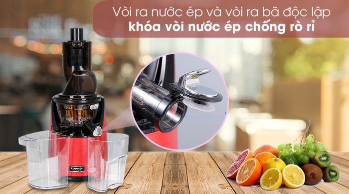 Khóa vòi nước ép - Máy ép chậm Kuvings EVO820 đỏ